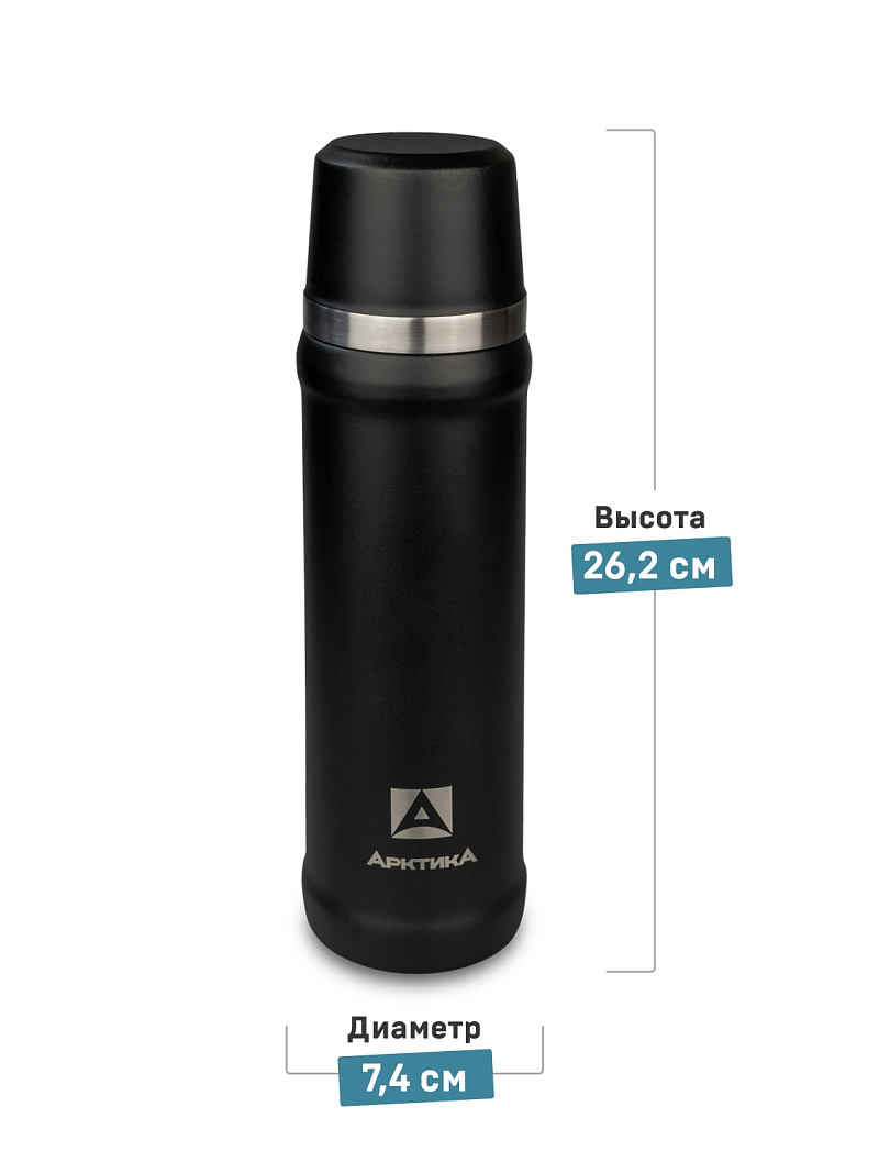 Термос 0.6л серии 111 чёрный с питьевой системой - 2