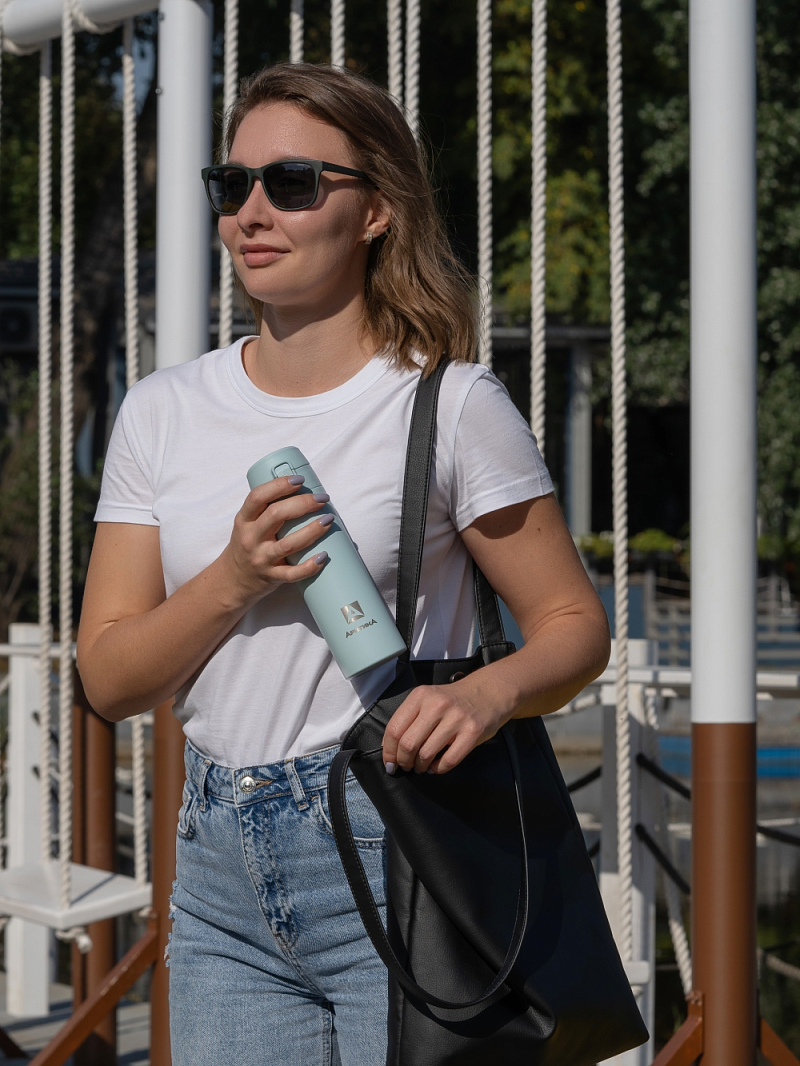 Термокружка 0.5л серии 705 голубая текстурная - 4