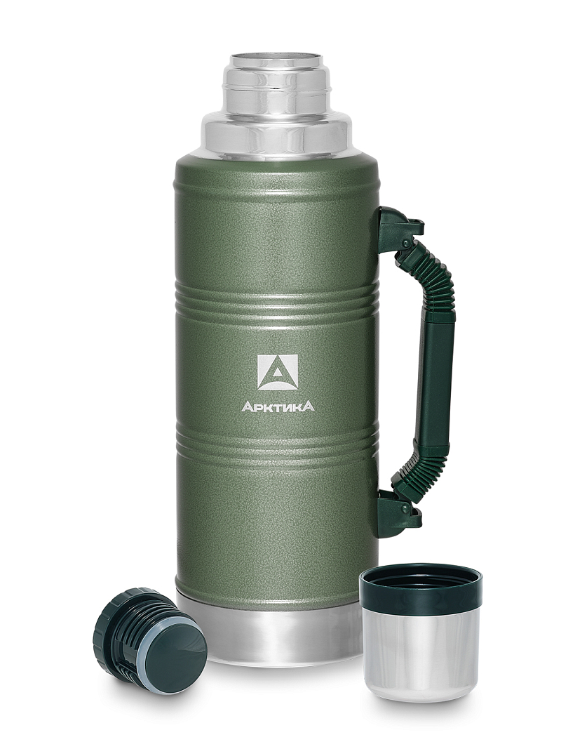 Термос 2.2л серии 106P «УАЗИК» зелёный с ручкой - 3